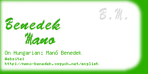 benedek mano business card