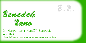 benedek mano business card